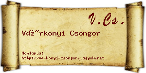 Várkonyi Csongor névjegykártya